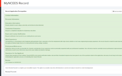Becoming a PE – MyNCEES Record